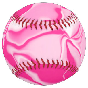 Dark Pink and White Waves Softball
