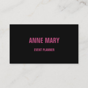 Dark Pink Black Custom Colour Elegant Classy Moder Business Card