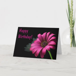 Dark Pink Chrysanthemum Birthday Card