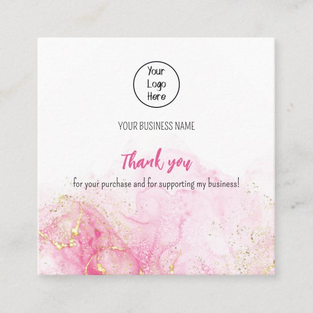 Dark pink cloud business card rate thank you (Front)