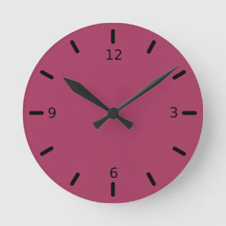 Dark Pink Colour Round Clock
