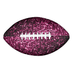 Dark pink faux glitter sparkles bling football