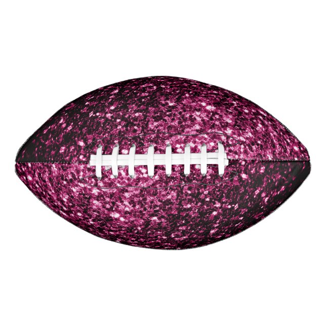 Dark pink faux glitter sparkles bling football (Front)