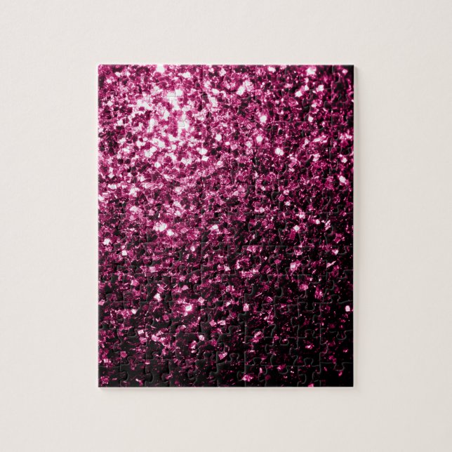 Dark Pink faux shiny glitter sparkles Jigsaw Puzzle (Vertical)