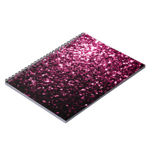 Dark Pink faux shiny glitter sparkles Notebook