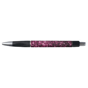 Dark Pink faux shiny glitter sparkles Pen