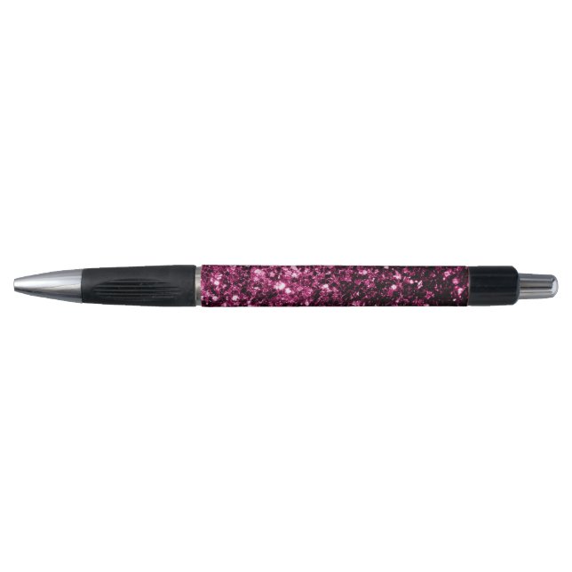 Dark Pink faux shiny glitter sparkles Pen (Front)
