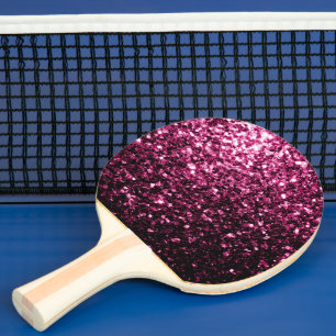 Dark Pink faux shiny glitter sparkles Ping Pong Paddle