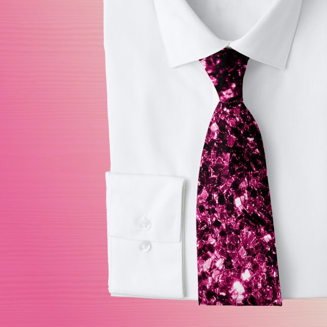 Dark Pink faux shiny glitter sparkles Tie (Creator Uploaded)