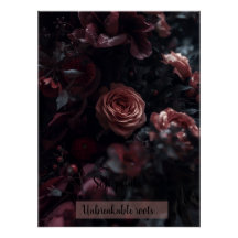 Dark pink Floral Inspirational glossy poster