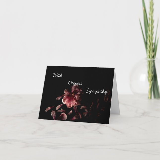 Dark Pink Floral Personalized Sympathy Card (Front)