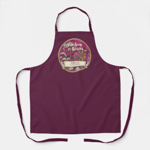 Dark Pink Garden Apron - Custom Pollinator Design