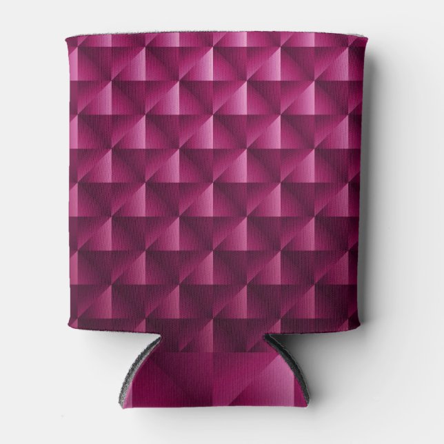 Dark Pink Geometric Carbon Texture Can Cooler (Front)