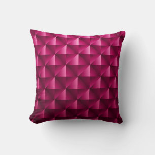 Dark pink Geometric grid Carbon fiber background M Throw Pillow