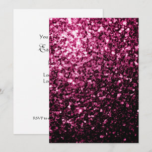 Dark Pink glitter sparkles Invite Personalize