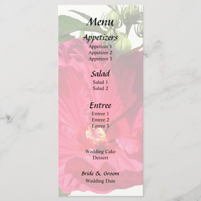 Dark Pink Hibiscus Menu (Front)