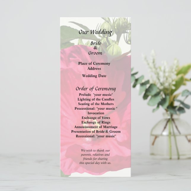 Dark Pink Hibiscus Program (Standing Front)