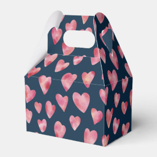 Dark Pink Love Heart pattern Favor Box