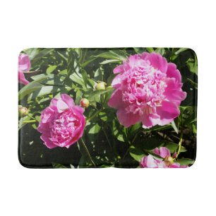 Dark pink peonies  bath mat