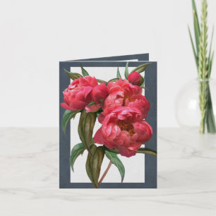 Dark Pink Peonies Greeting Card