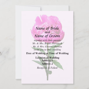 Dark Pink Peony Invitation