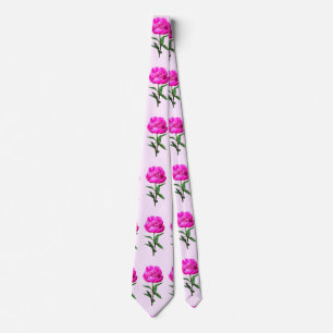 Dark Pink Peony Tie