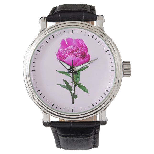 Dark Pink Peony Watch (Front)