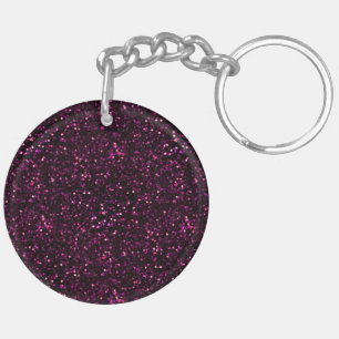 Dark Pink Posh Glitter Keychain