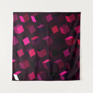Dark Pink Rhombus: Gradient Abstract decor Tapestry