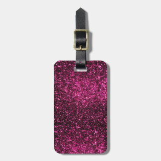Dark Pink Sparkles Luggage Tag