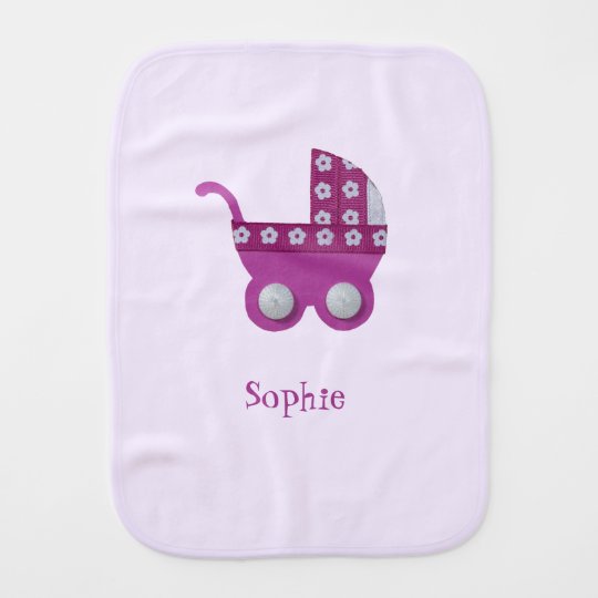 Dark pink stroller baby girl shower burp cloth