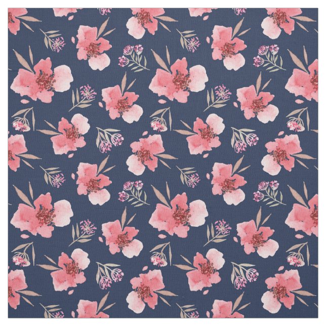 Dark Pink Watercolor Pattern Fabric (Swatch)