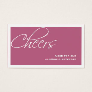 Dark pink wedding formal custom event drink ticket