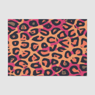 Dark Pink Yellow Orange Cheetah Abstract Tissue Paper
