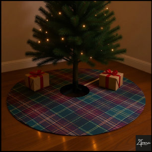 Dark Plaid Classic Tartan Green Red Brushed Polyester Tree Skirt