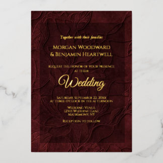 Dark Plum Black Overlay Floral Foil wedding