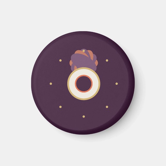 Dark plum blossom with romantic luster magnet (Front)