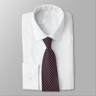 Dark Plum Chequered Pattern - Neck Tie