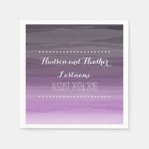 Dark Plum Ombre Wedding Napkins