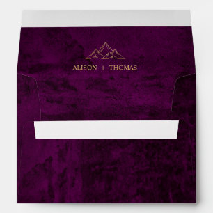 Dark Plum Purple Marble Texture Custom Envelope