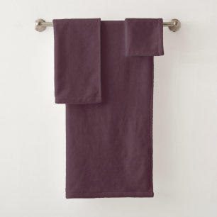 Dark Plum Purple Solid Colour - 2025 Trending Shad Bath Towel Set