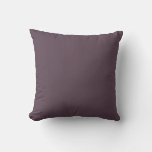 Dark Plum Solid Colour Purple Basil 2025 COTY Throw Pillow