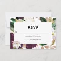 Dark Plum Velvet and White Spring Floral Wedding