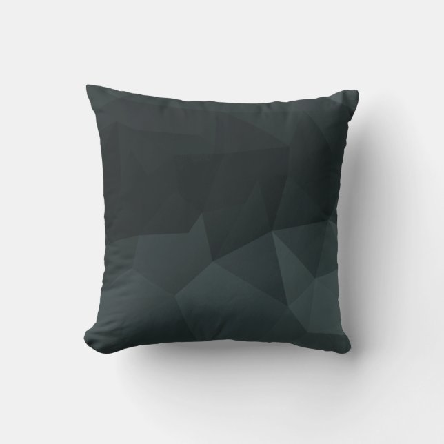 Dark Polygonal Pattern Throw Pillow (Front)