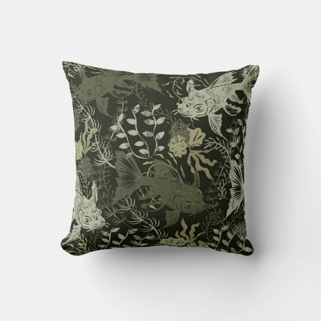 Dark Pond Throw Pillow (Front)