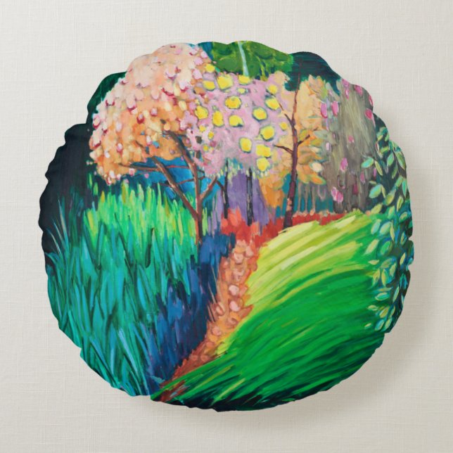 Dark Pool Round Pillow (Front)