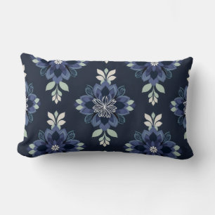 Dark Preppy Boho Flower Pattern Pillow