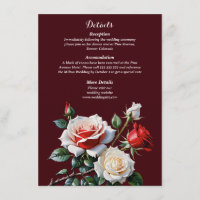 Dark Pretty pink white red roses floral wedding