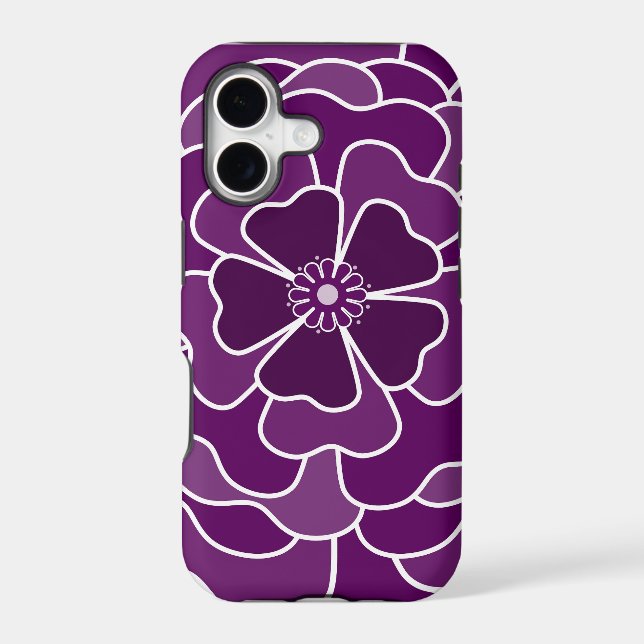 Dark purple abstract flower pattern (Back)