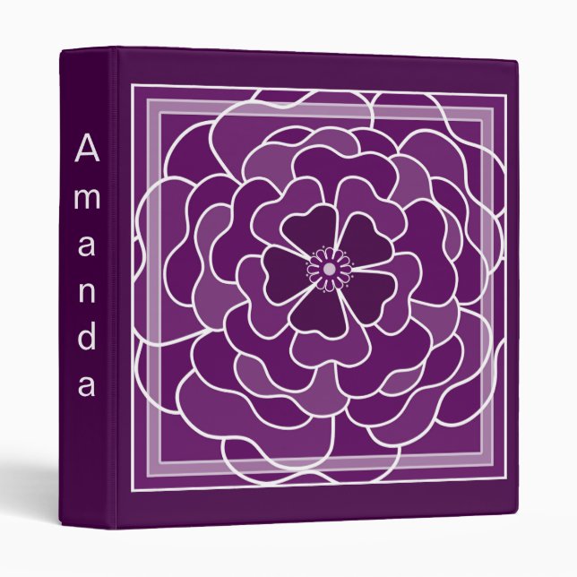Dark purple abstract flower pattern binder (Front/Spine)